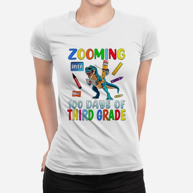 Zooming Into 100 Days Of Third Grade Virtual School Boys Kid Women T-shirt
