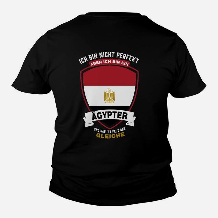 Ägyptischer Stolz Schwarzes Kinder Tshirt: Nicht perfekt, aber Ägypter Spruch