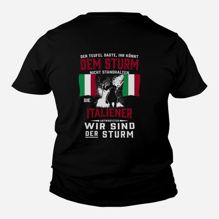 Italienischer Stolz Kinder Tshirt Wir sind der Sturm Motiv, Patriotisches Tee