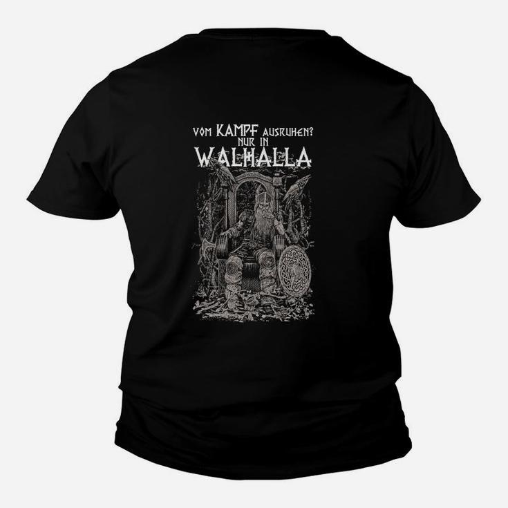 Wikinger Valhalla Kinder Tshirt in Schwarz, Nordische Mythologie Motiv