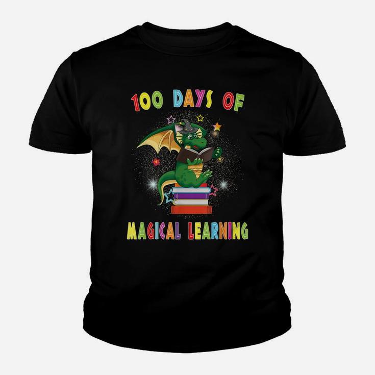 100 Days Of School Magical Learning Book Dragon Teacher Gift Youth T-shirt