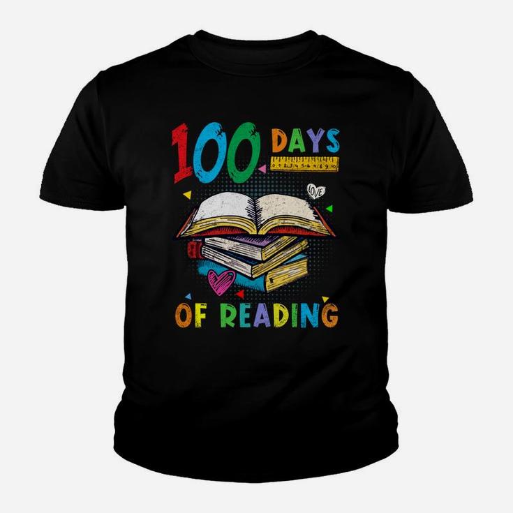 100 Days Of School Reading English Teacher Books Stack Tee Youth T-shirt