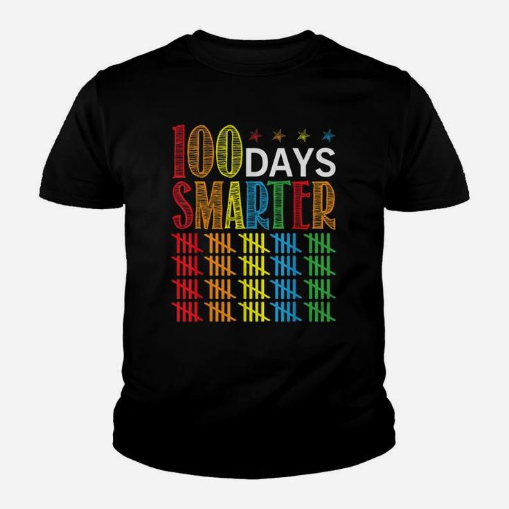 100 Days Smarter Happy 100th Day Of School Student Teacher Youth T-shirt