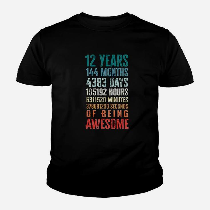 12 Years 144 Months Of Being Awesome 12Th Birthday Gifts Youth T-shirt