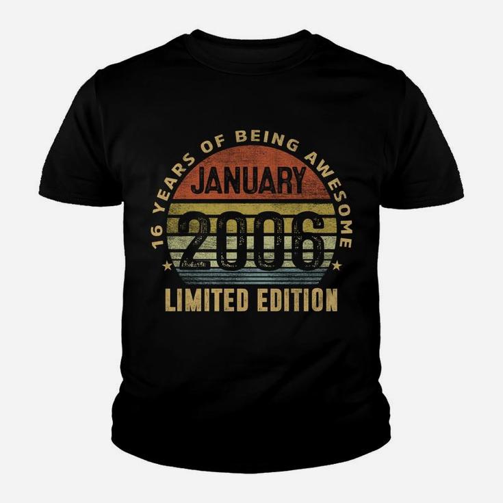 16Th Birthday Gift Men Vintage January 2006 16 Years Old Youth T-shirt