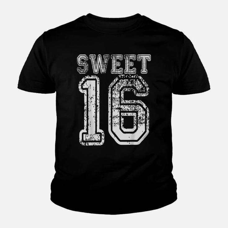 16Th Birthday Gift Teen Sweet Sixteen 16 Varsity Crack Youth T-shirt