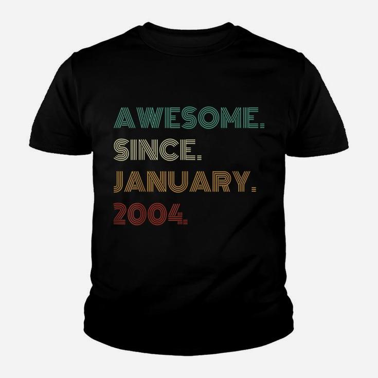 18 Years Old Awesome Since January 2004 18Th Birthday Youth T-shirt