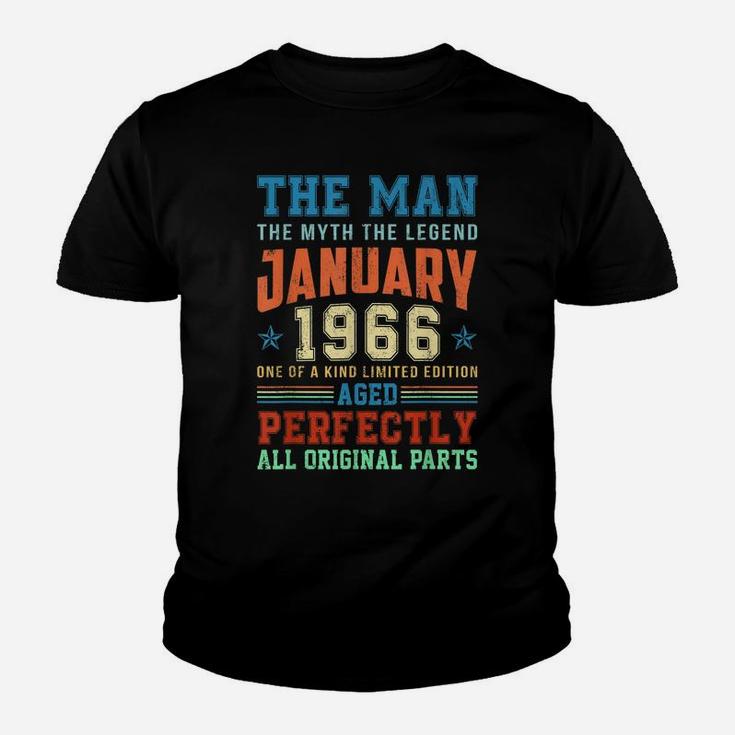 1966 Years Old Vintage January 1966 55Th Birthday Gift Youth T-shirt