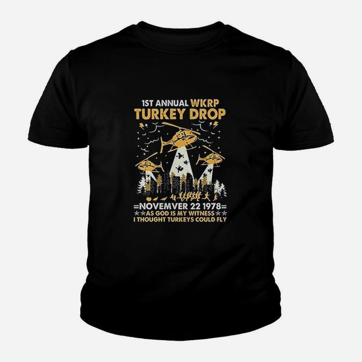 1St Annual Wkrp Turkey Drop November 22 1978 Funny Thanksgiving Day Youth T-shirt