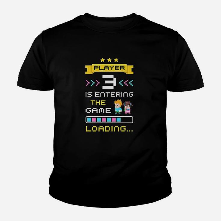 1St Time Dad Mom Gamer Announcement Player 3 Youth T-shirt