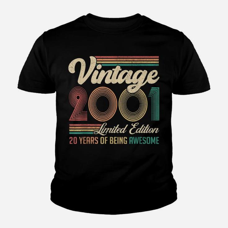 20 Years Old 20Th Birthday Gift Born In 2001 Gifts Men Women Youth T-shirt