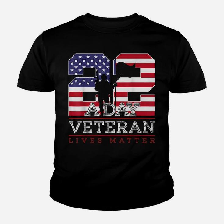 22 A Day Veteran Lives Matter Veterans Day Youth T-shirt
