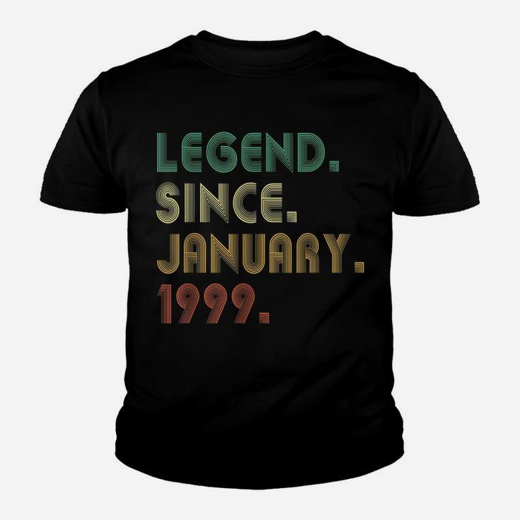 23Rd Birthday Gift Legend Since 1999 January 23 Years Old Youth T-shirt