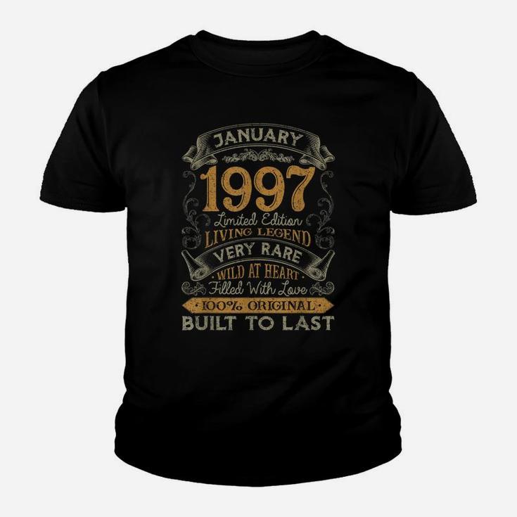 25Th Birthday Gift 25 Years Old Retro Vintage January 1997 Youth T-shirt