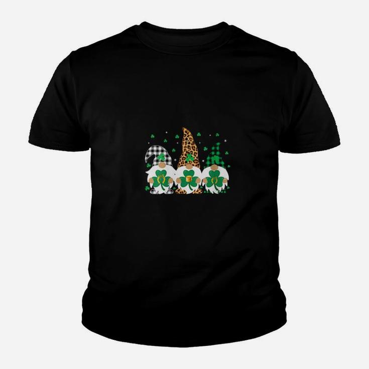 3 Irish Gnome Leprechaun Plaid Green Gnomes St  Patricks Day Youth T-shirt