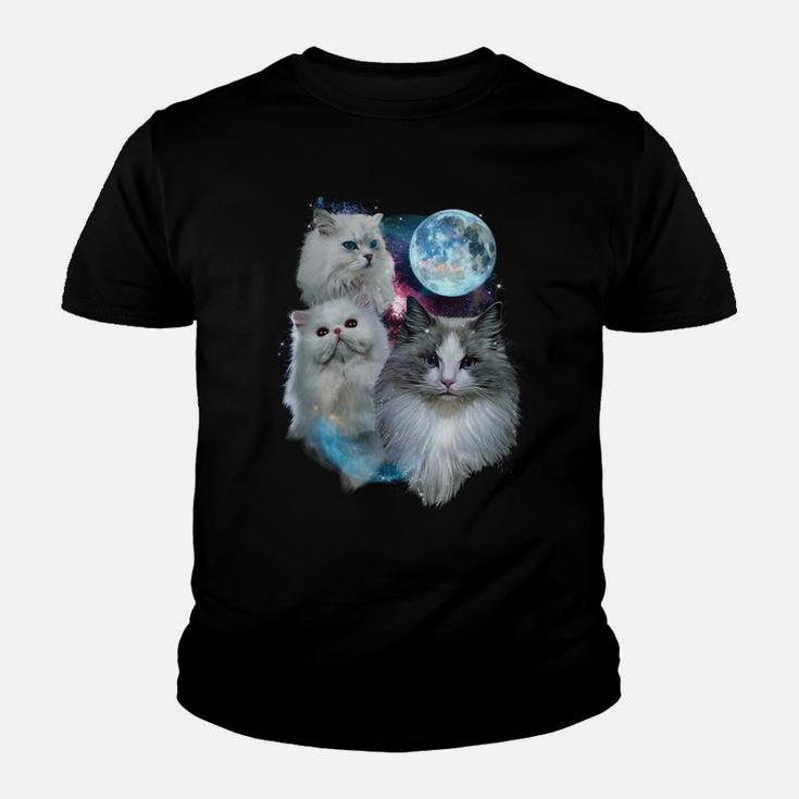 3 Moon Cat Feline Lovers Kitten Adorable Kitty Cat Novelty Sweatshirt Youth T-shirt