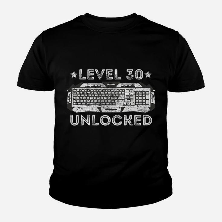30Th Gamer Birthday Men's Level 30 Complete 30 Years Youth T-shirt