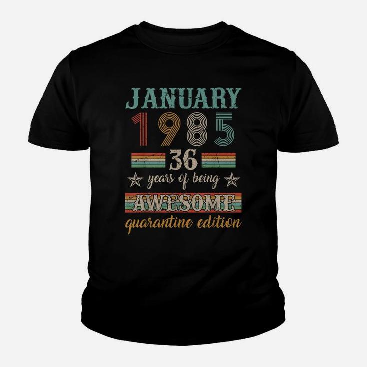 36Th Birthday Gift 36 Years Old Retro Vintage January 1985 Youth T-shirt