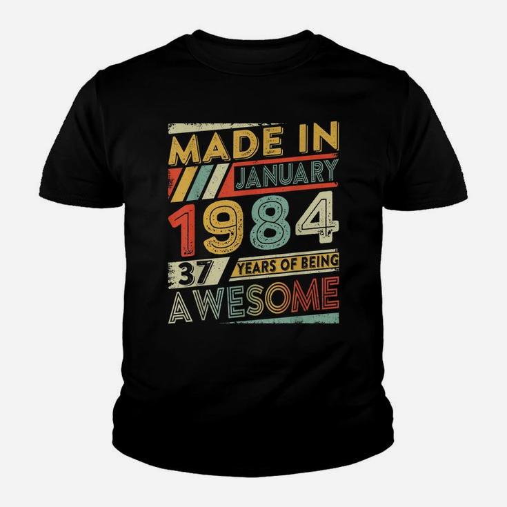 37Th Birthday Gift Retro January 1984 37 Yrs Old 37Th Bday Youth T-shirt