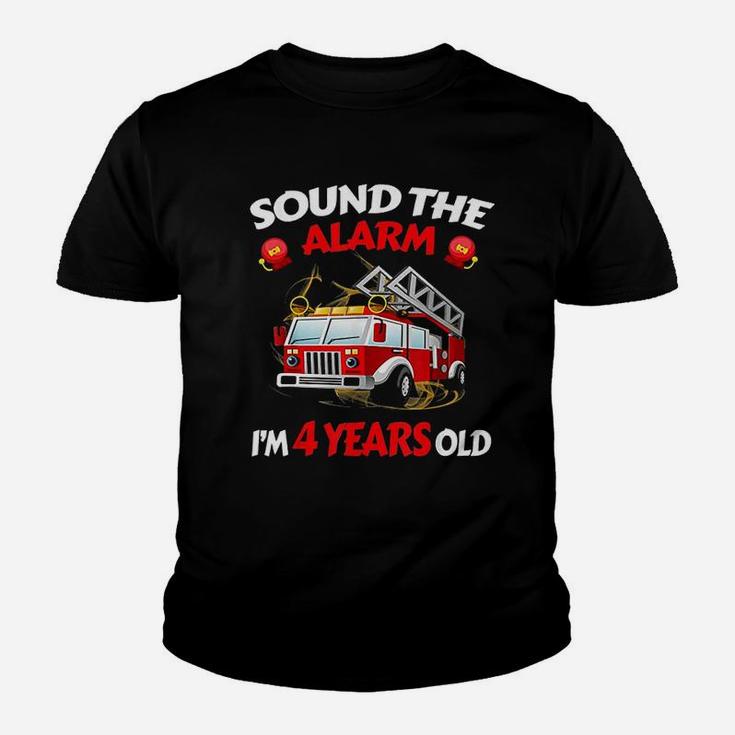 4 Years Old Fire Truck Firefighter Youth T-shirt