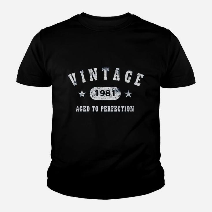 40Th Birthday Gift  Vintage 1981 Aged To Perfection Youth T-shirt