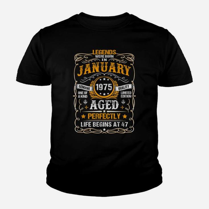 47 Year Old January 1975 Vintage Retro 47Th Birthday Gift Youth T-shirt
