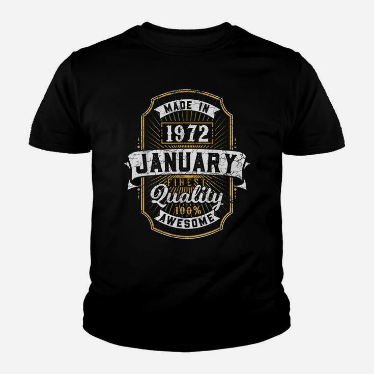 49 Years Old January 49Th Birthday Gift Made 1972 Vintage Youth T-shirt