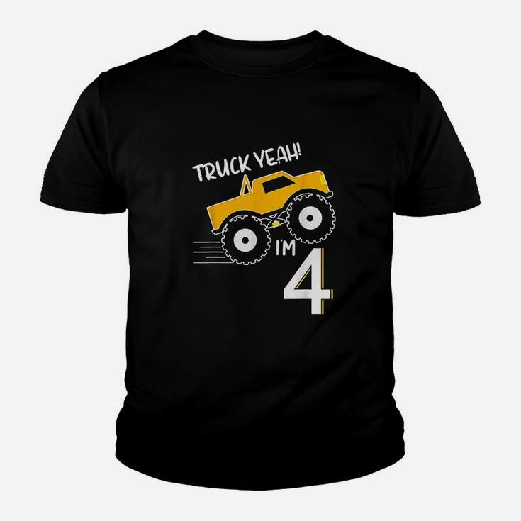 4Th Birthday Monster Truck Design Truck Yeah Im 4 Youth T-shirt
