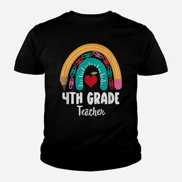 4Th Grade Teacher, Funny Boho Rainbow For Teachers Youth T-shirt