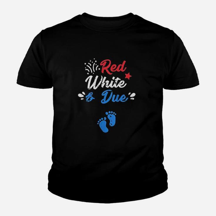 4Th Of July Announcement Red White And Due Youth T-shirt