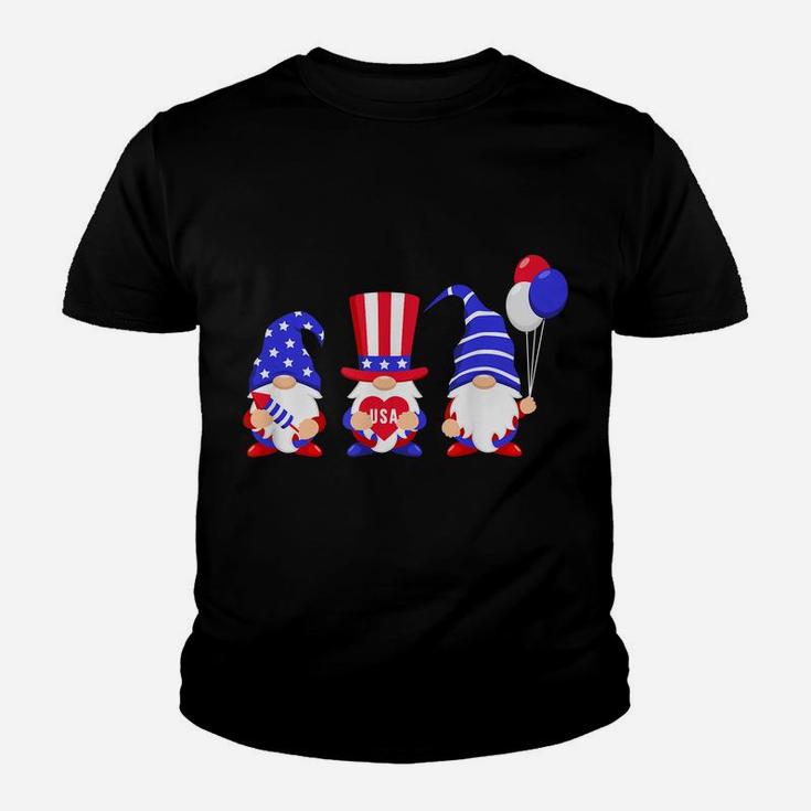 4Th Of July Gnomes Patriotic Usa Flag Independence Day Tee Youth T-shirt