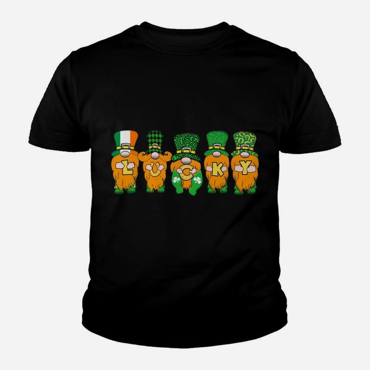 5 Cute Irish Gnomes Leprechauns Lucky Green Shamrocks Sweatshirt Youth T-shirt