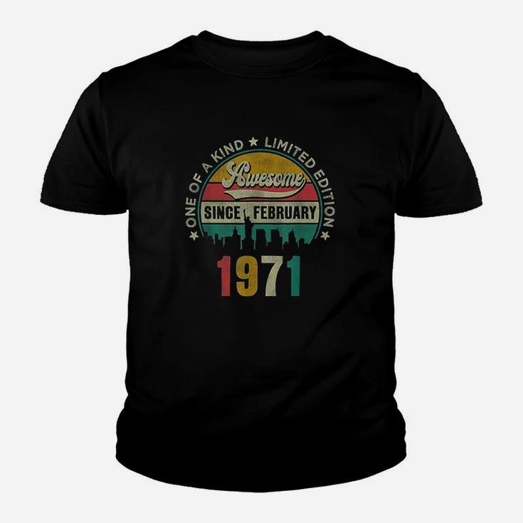 50 Years Old Vintage February 1971 50Th Birthday Gift Youth T-shirt
