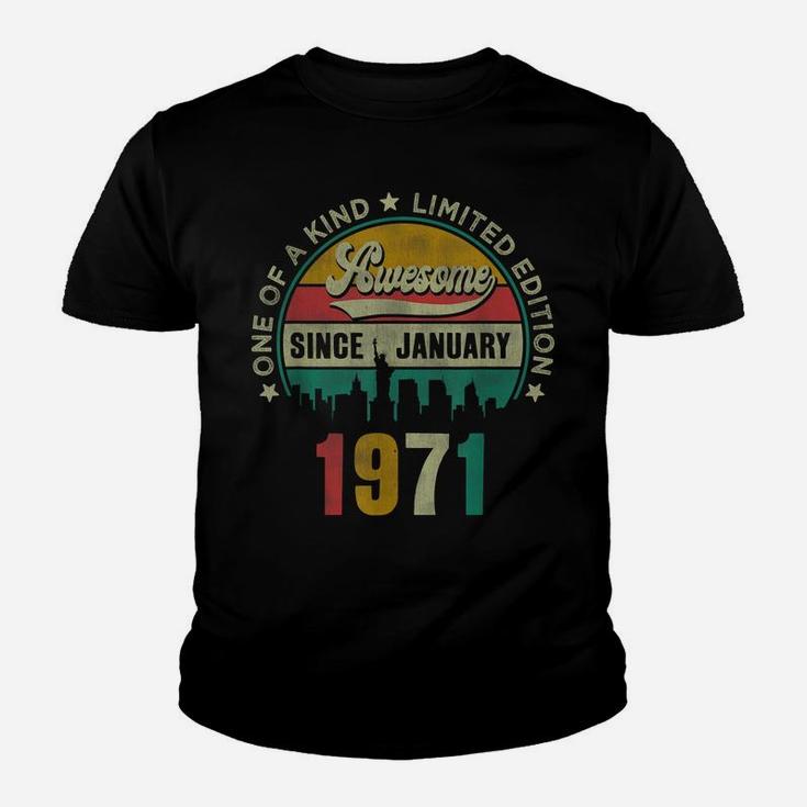 50 Years Old Vintage January 1971 50Th Birthday Gift Youth T-shirt