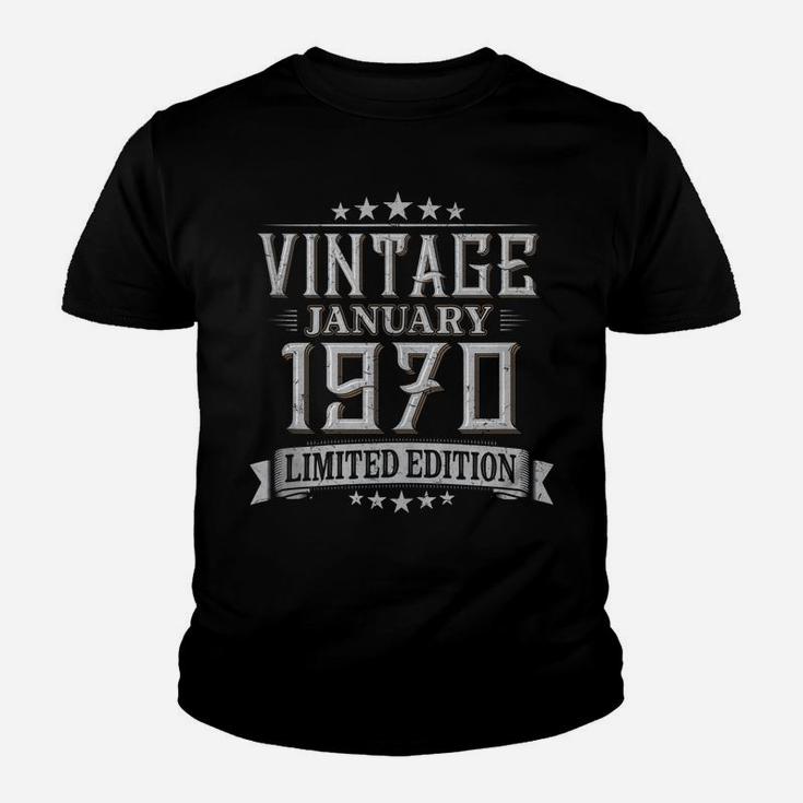 50Th Birthday Gift Vintage January 1970 50 Years Old Youth T-shirt