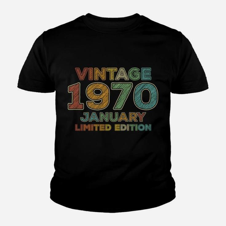 50Th Birthday Gift Vintage January 1970 Fifty Years Old Youth T-shirt