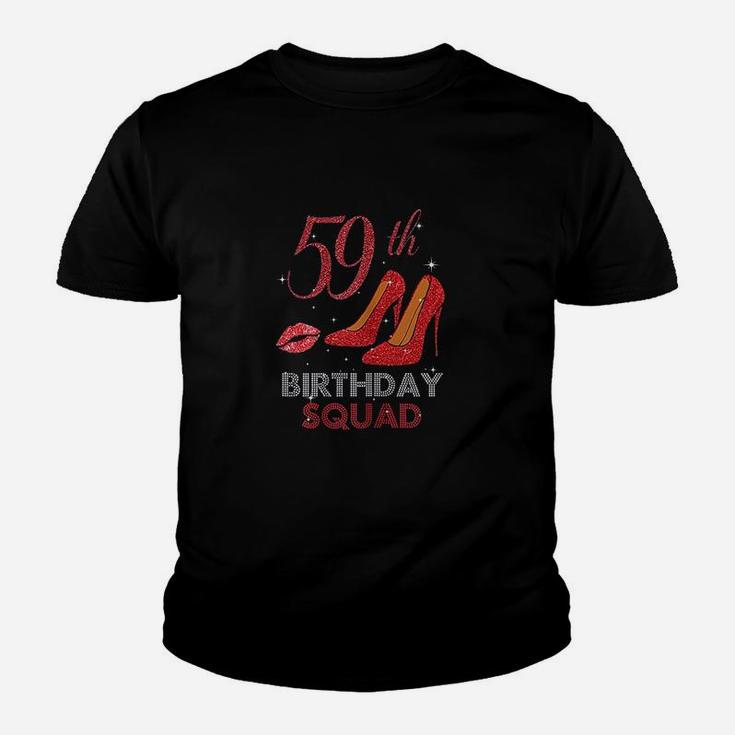 59Th Birthday Squad Stepping Into 59 Red Shoes Youth T-shirt