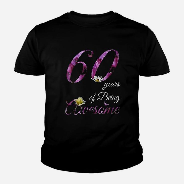 60 Year Old Awesome Floral 1961 Youth T-shirt
