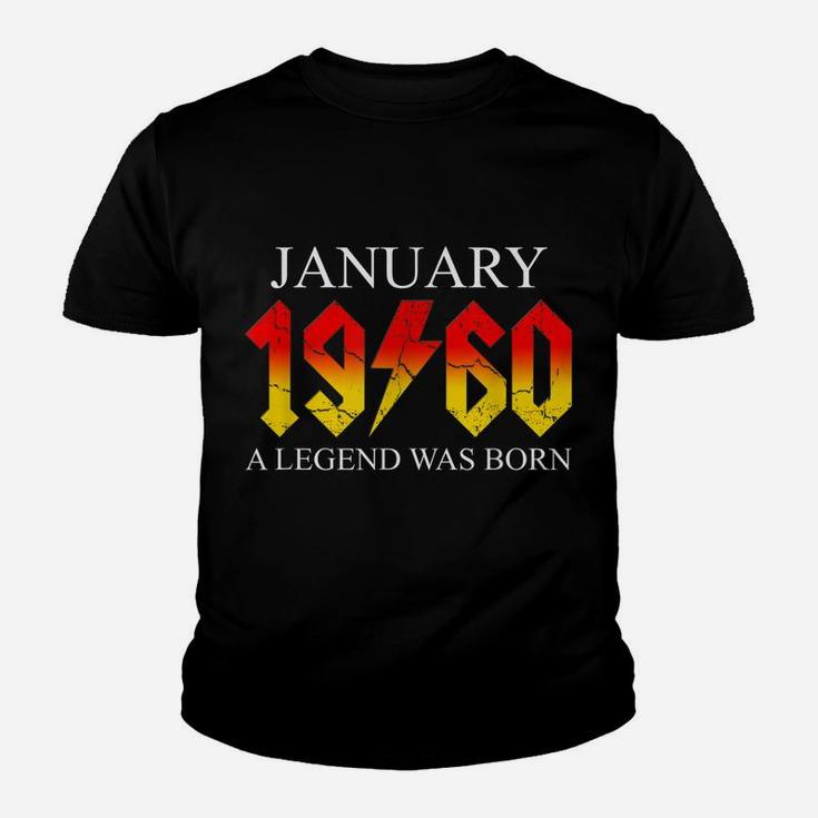 60Th Birthday January 1960 Sixty Year Old Men Gift For Dad Youth T-shirt