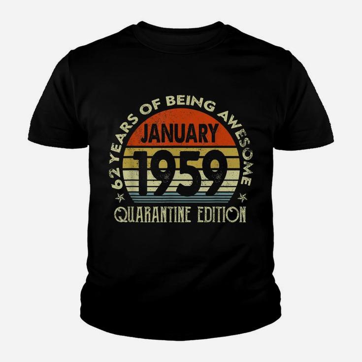 62Nd Birthday Gift 62 Years Old Retro Vintage January 1959 Youth T-shirt