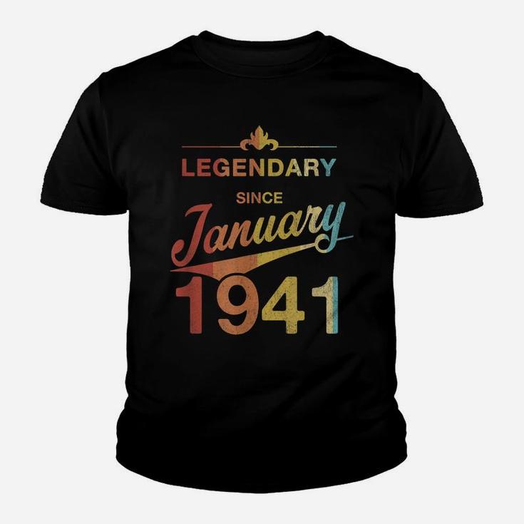 80 Year Old Gift 80Th Birthday Vintage Born In January 1941 Youth T-shirt