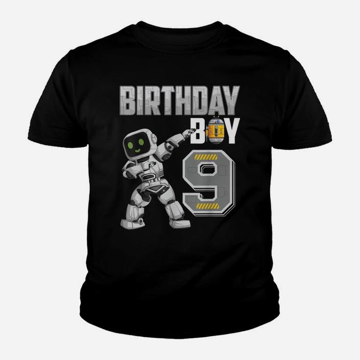 9 Year Old Dabbing Robot 9Th Birthday Science Robotics Youth T-shirt