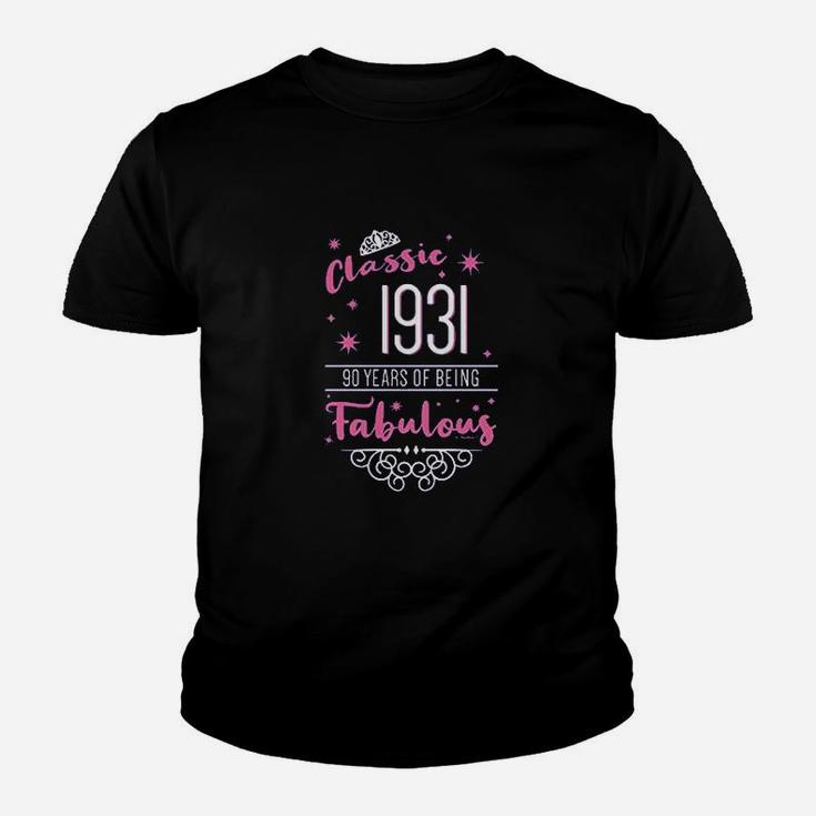 90Th Birthday Gifts Classic 1931 90 Years Fabulous Ladies Youth T-shirt