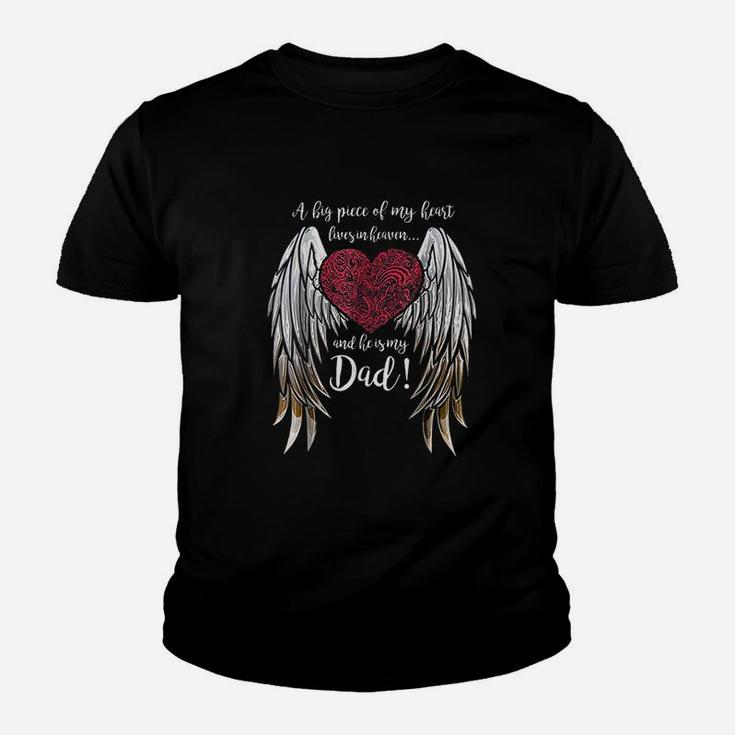 A Big Piece Of My Heart Lives In Heaven He Is My Dad Youth T-shirt