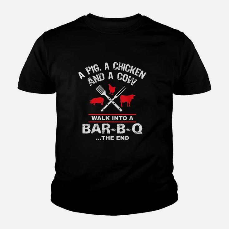 A Pig Chicken Cow Walk Into A Bar Youth T-shirt