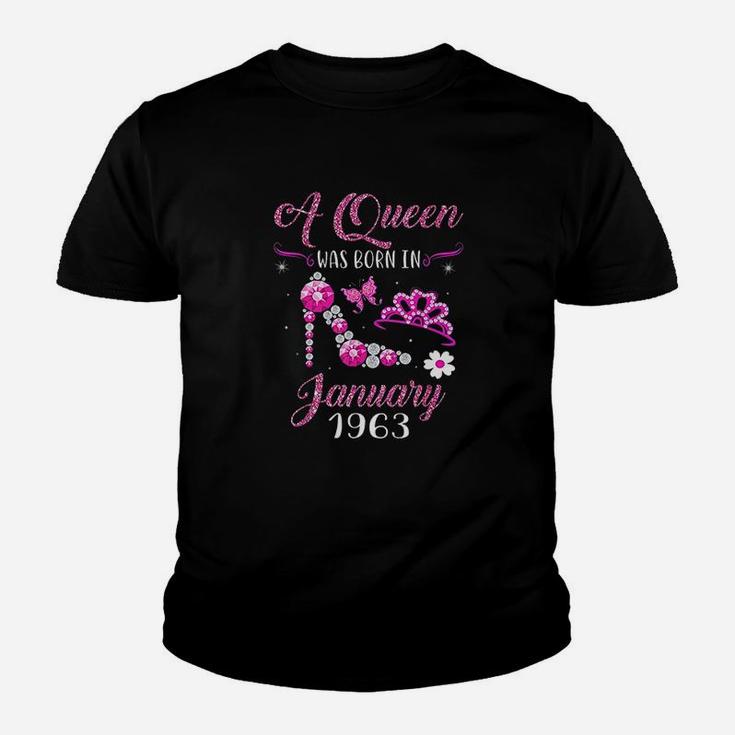 A Queen Was Born In January 1963 58Th Birthday Youth T-shirt