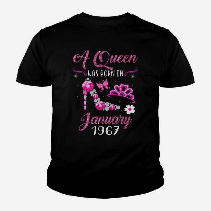 A Queen Was Born In January 1967 54Th Birthday Gift Youth T-shirt