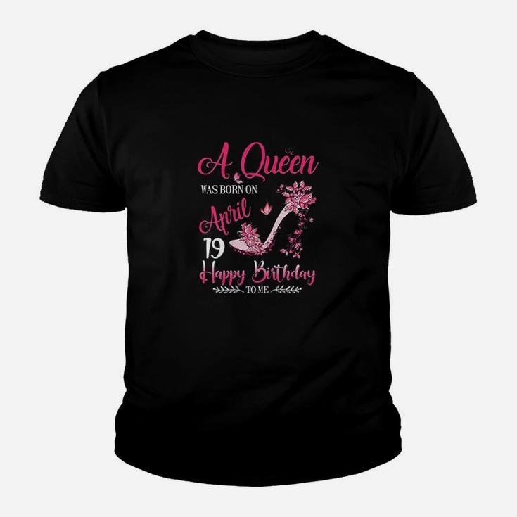 A Queen Was Born On April 19 Youth T-shirt