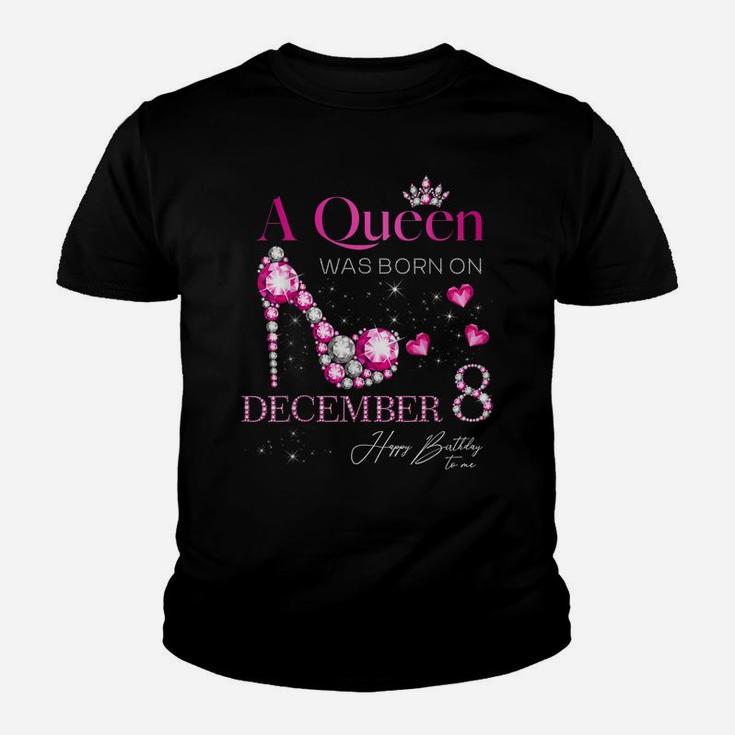 A Queen Was Born On December 8, 8Th December Birthday Youth T-shirt