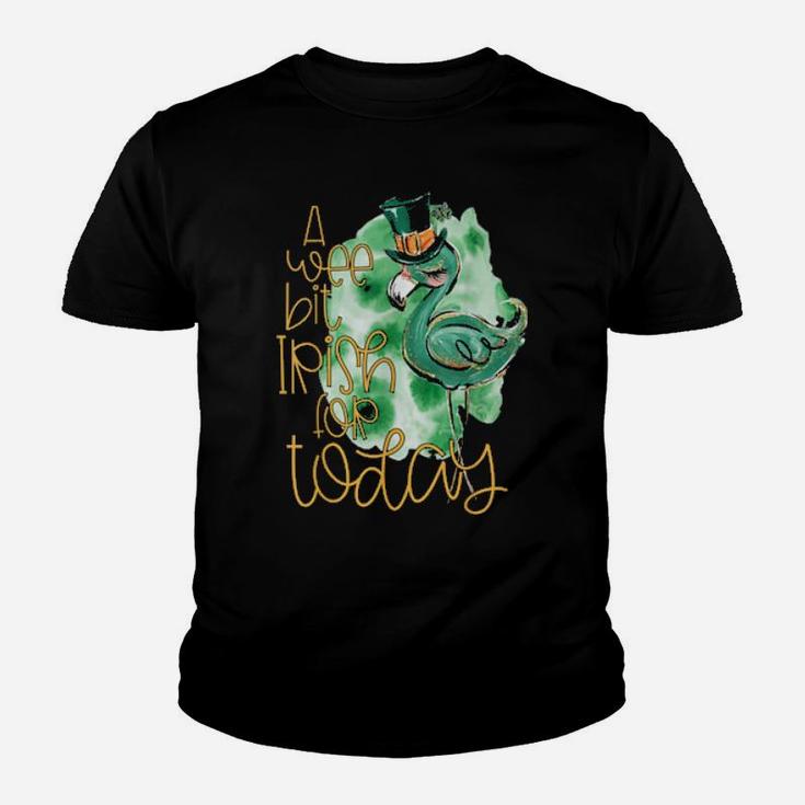 A Wee Bit Irish For Today Flamingo St  Patrick's Day Youth T-shirt